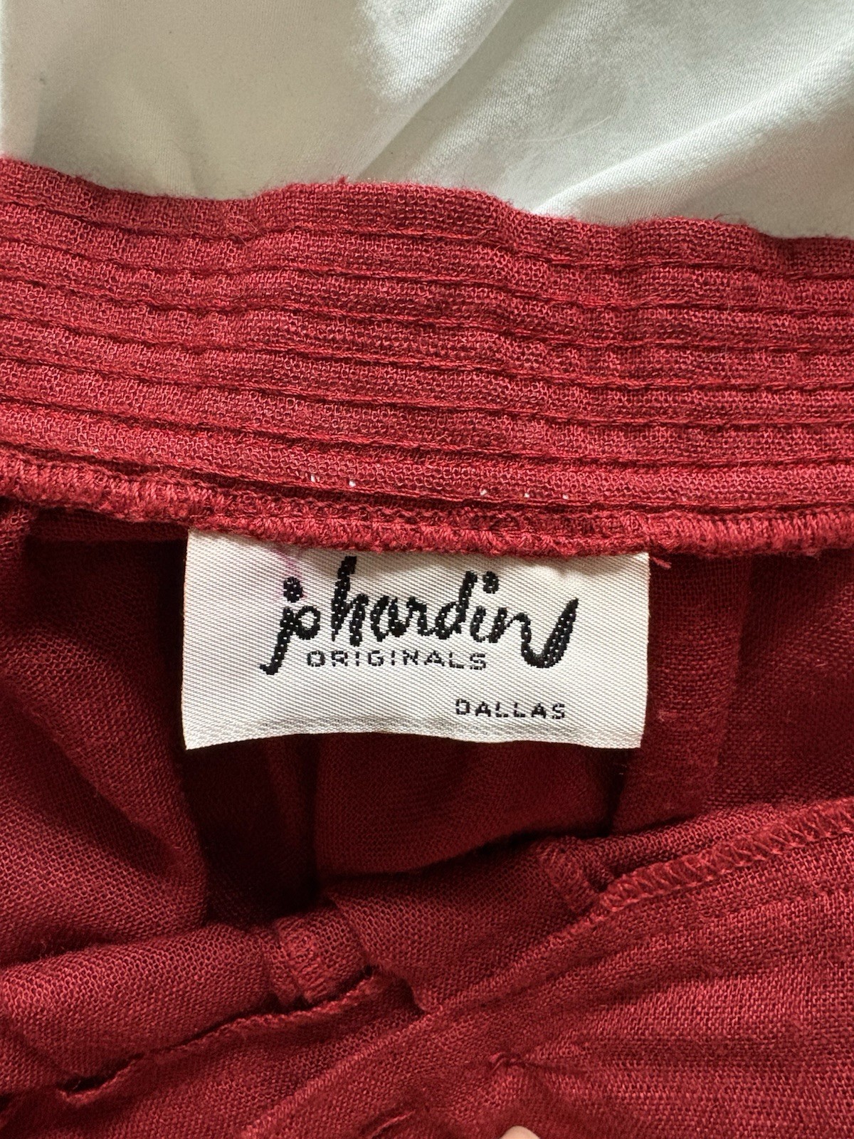 VTG 1980s Jo Hardin Womens Size 8 Pleated Dark Red Midi Skirt Pockets Collegiate