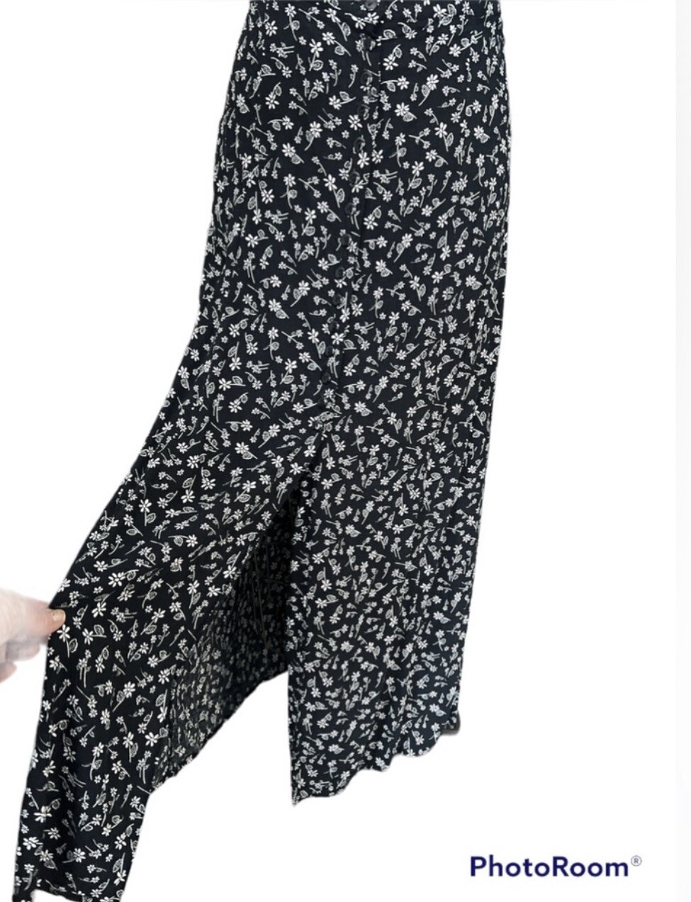 ELLEN ASHLEY VINTAGE 80s EUC SIZE LARGE BLACK/WHITE MAXI SKIRT