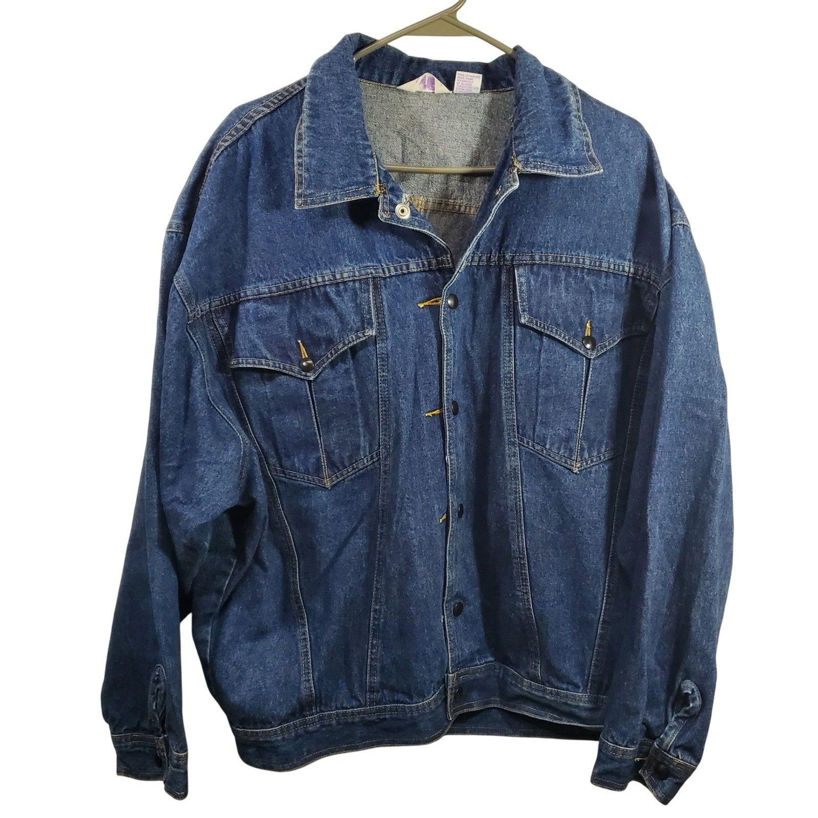 Vintage Cheryl Tiegs Denim Jacket Button Front Blue Cotton Large Oversized