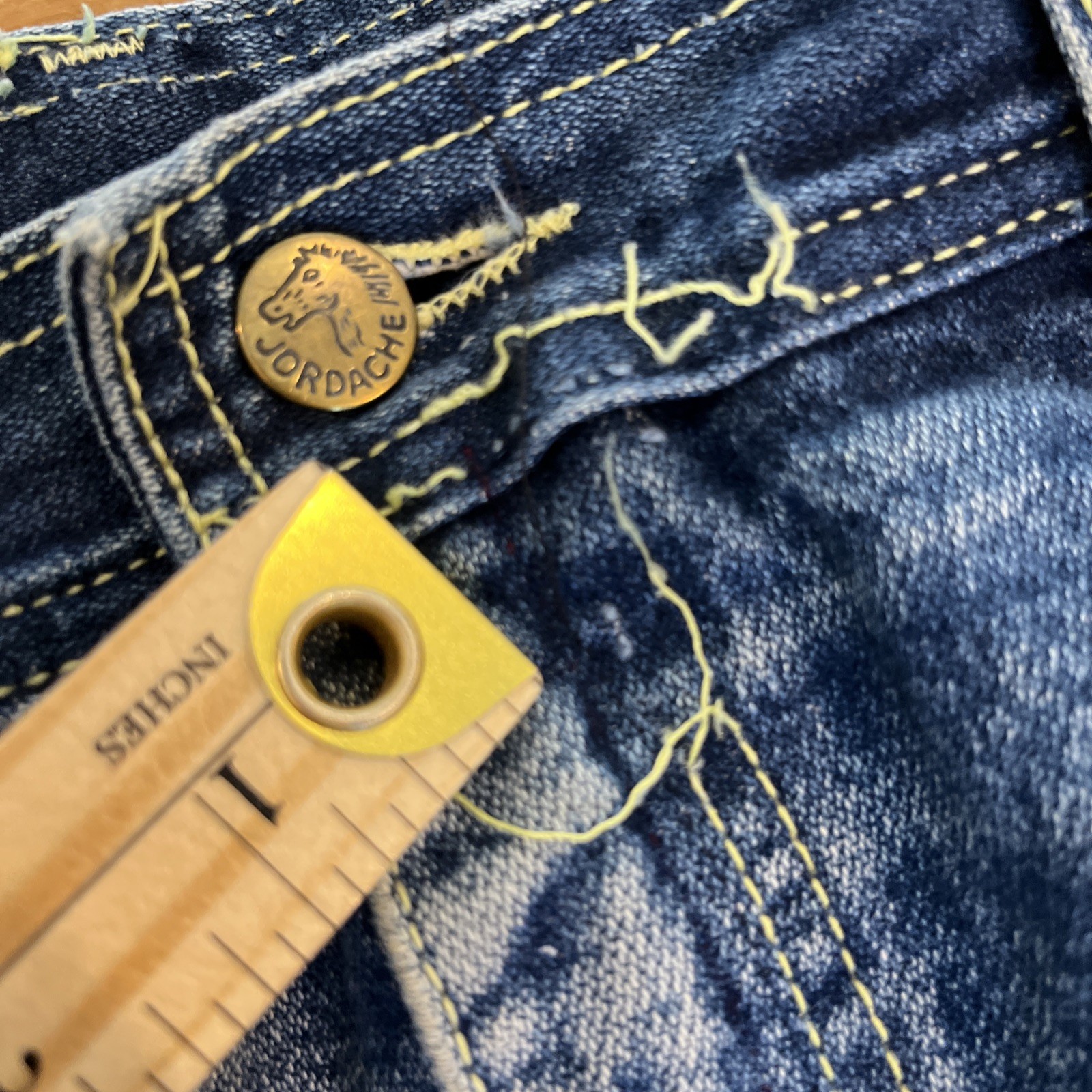 VTG 70s 80s JORDACHE Horse Head Jeans High Rise Straight Leg Denim 33×26 Faded