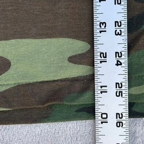 Vintage Woodland Camo Sleeveless Muscle Tee Shirt Green Camouflage Tank 70s