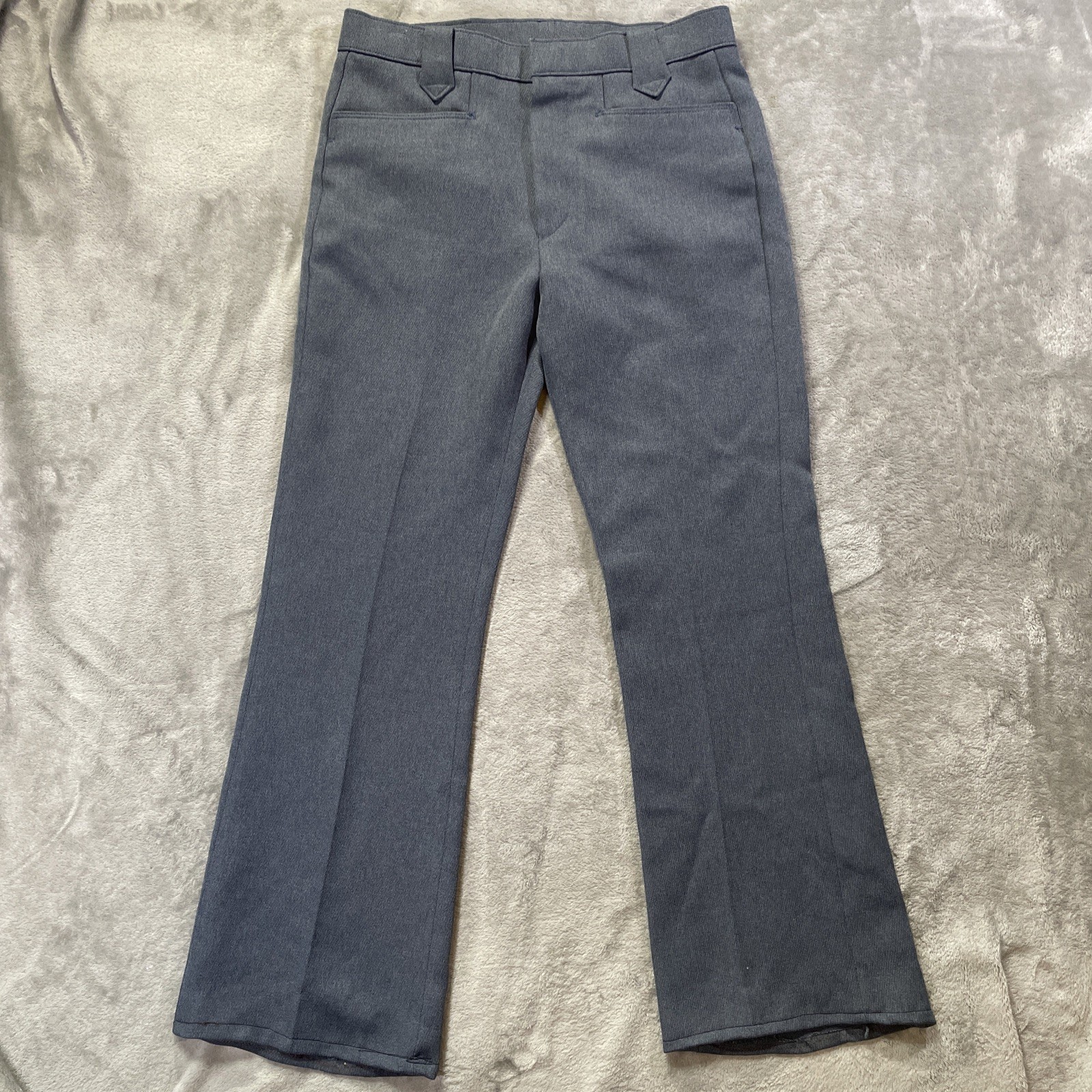 Vintage 70s Levis Dress Pants Womens 31×28 Blue Gray Straight Leg Flaws*