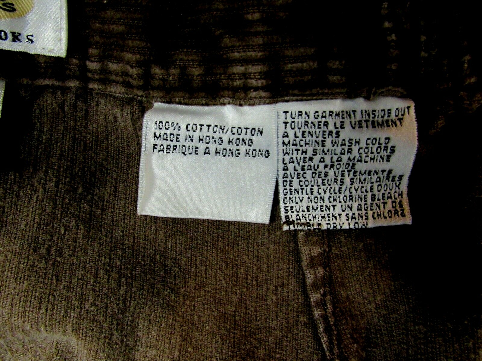 VTG TALBOTS David Brooks Corduroy Cotton Pants Dark Brown 31 1/2 x 29 12 L EUC