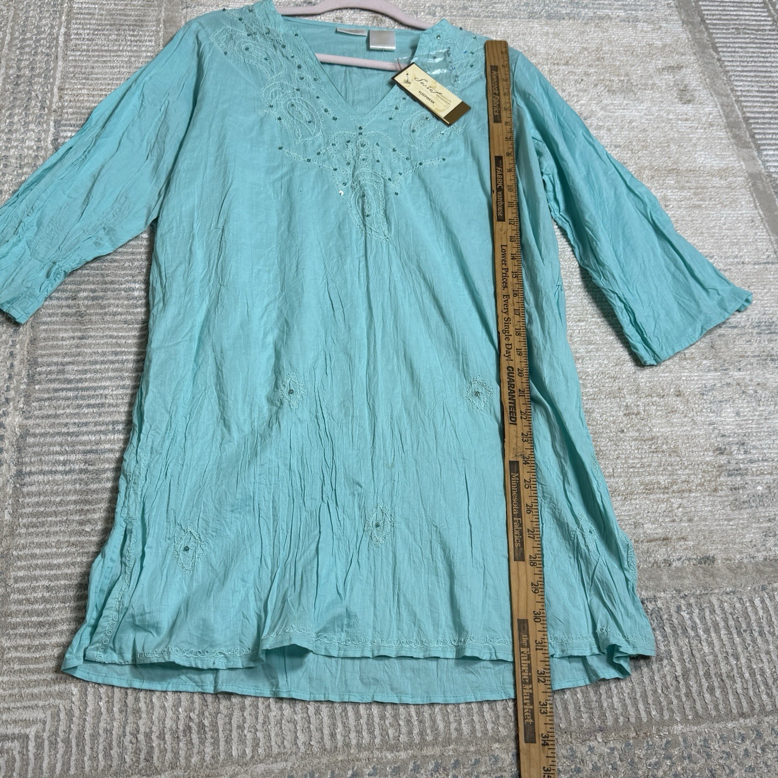 Secret Treasures Sleepwear Women’s M Teal Sequin Tunic NWT Boho Fairy Dress