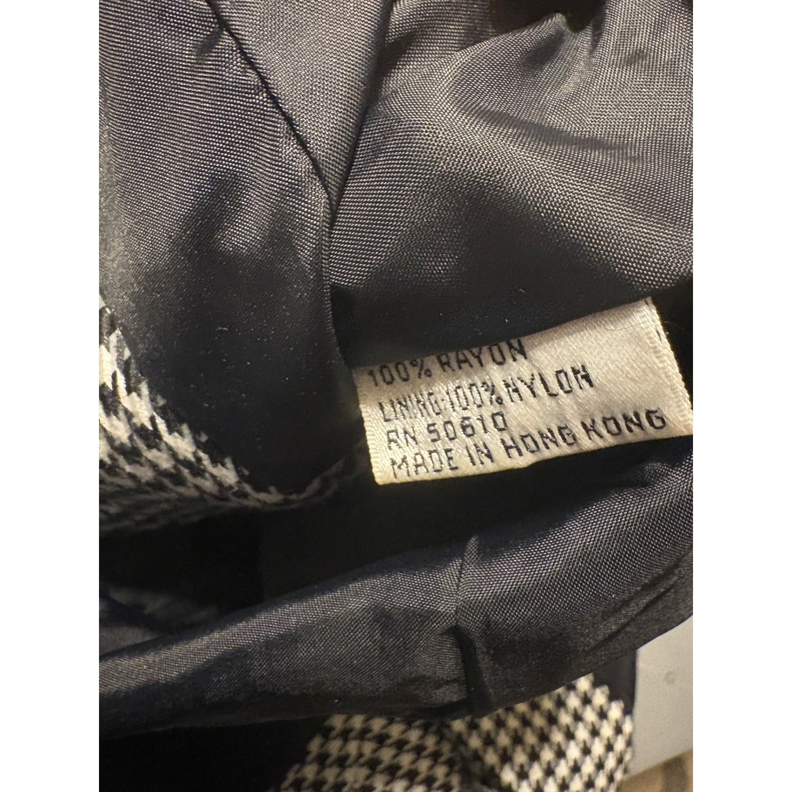 Kasper for ASL Vintage Houndstooth Sheath Dress Black White Button Front Size 6