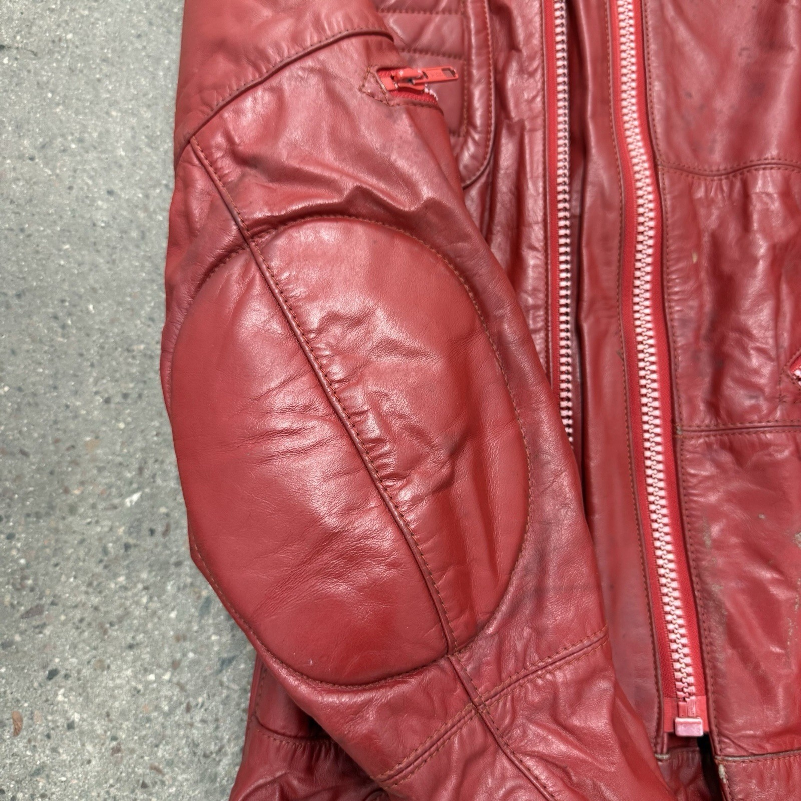 Vintage Leather Jacket Wilsons Red Leather Size 40