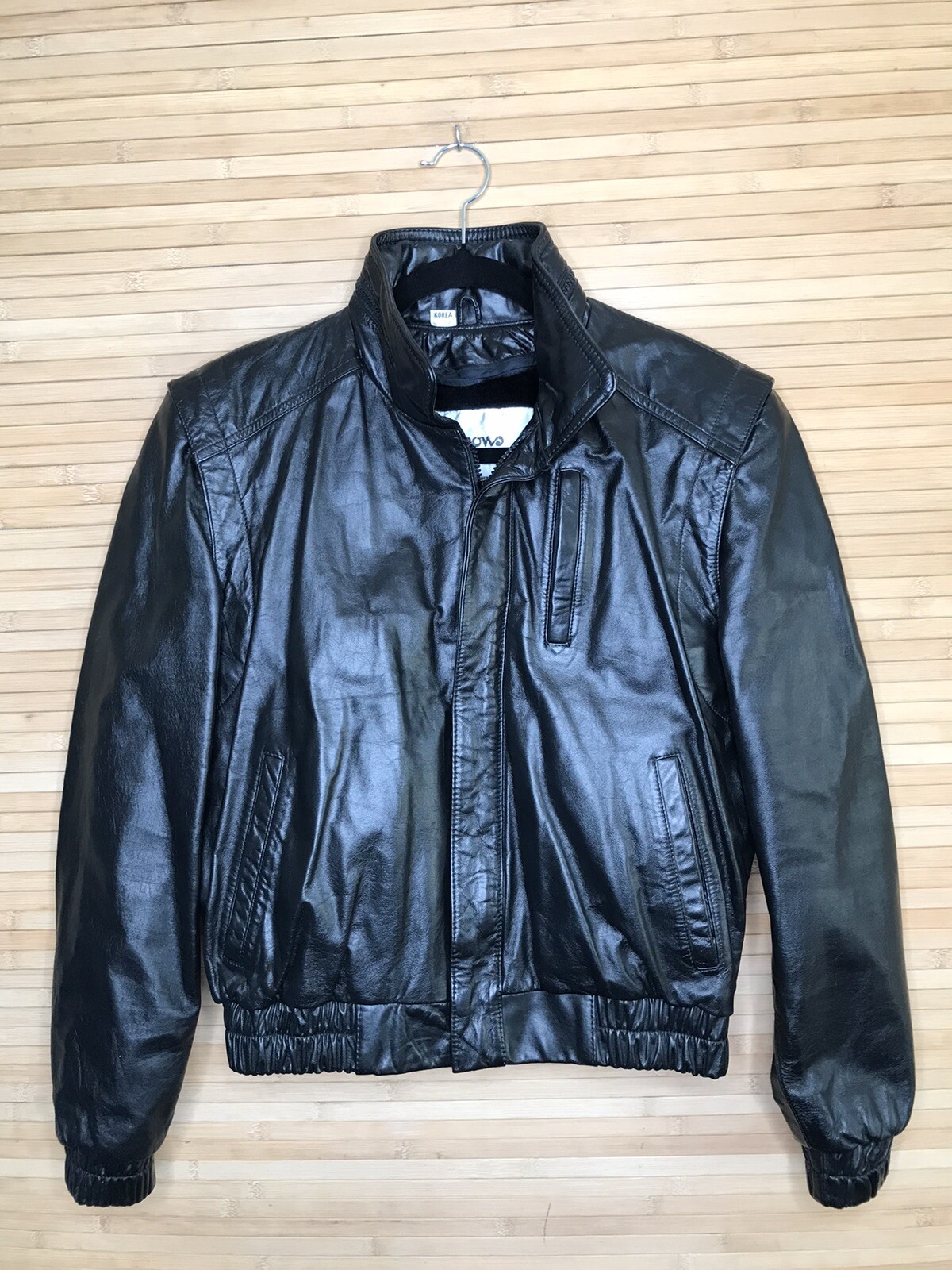Wilsons Leather Jacket Vintage 70s Womens Black cafe moto biker jacket sz 36 S