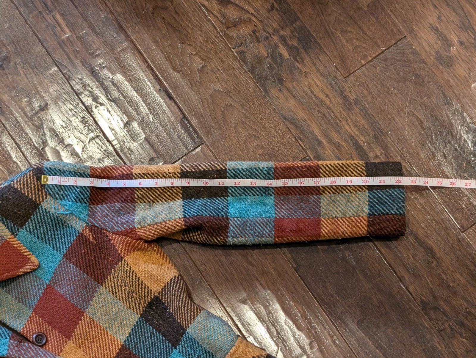 2005 Vintage Frenchi USA Made Wool Blend 44″ Long Plaid Maxi Jacket Medium