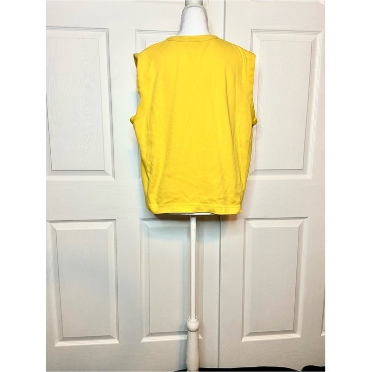 Retro Sport Bright Yellow Cotton Vest