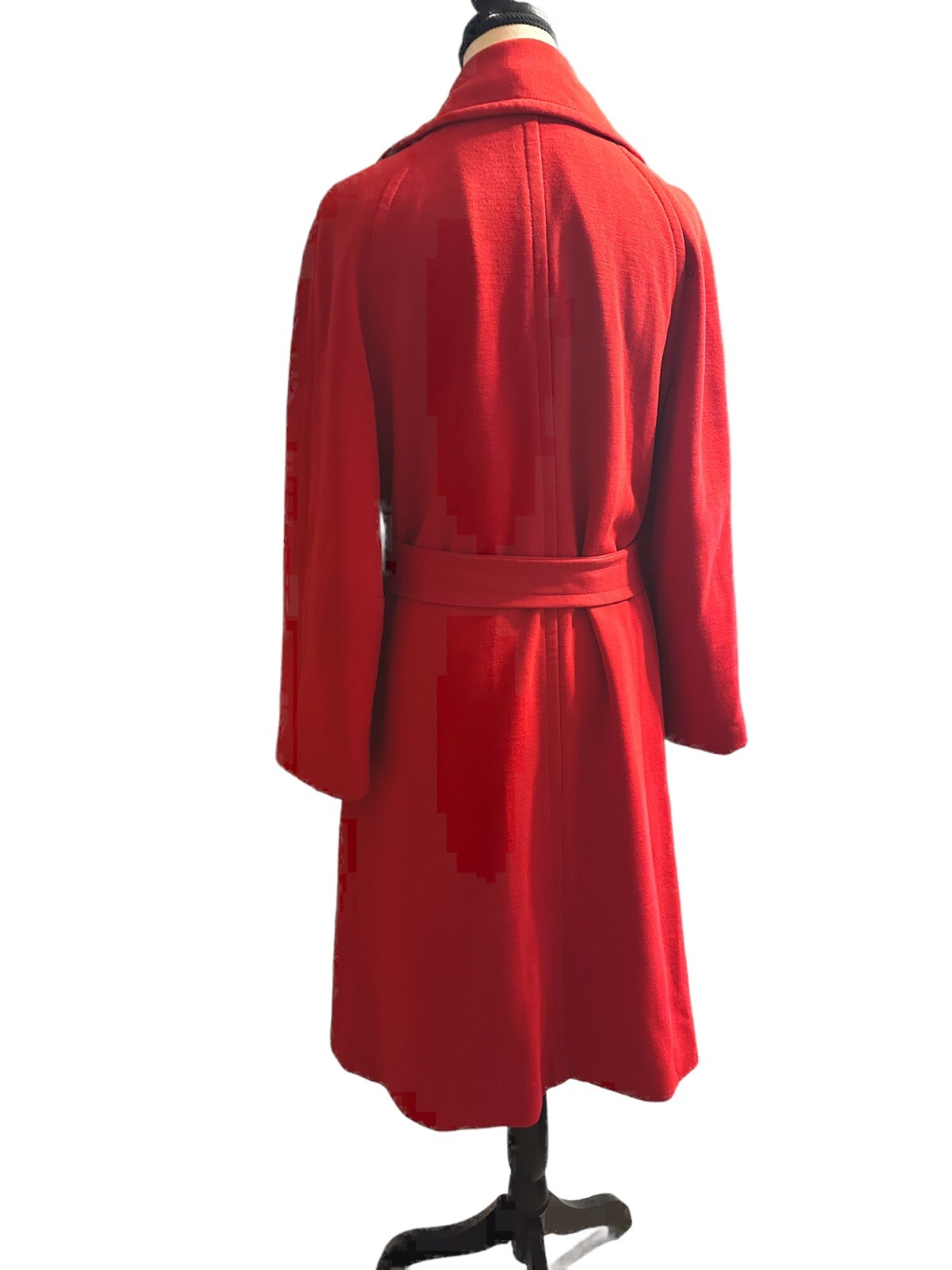 Red Belted Wrap Coat Vintage 1970’s Trench Long
