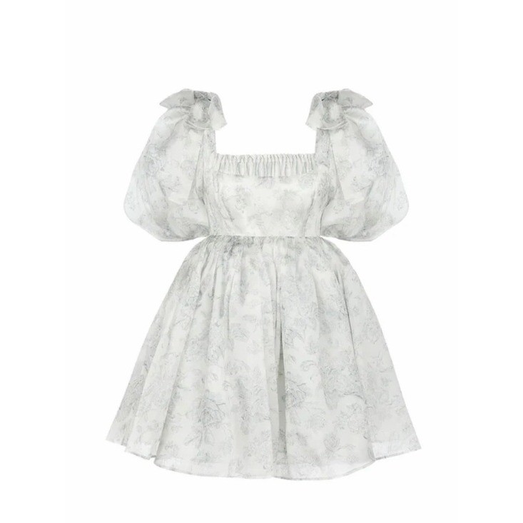 Selkie Austen Da Vinci Puff Dress XS NWT Floral Puff Sleeve Cottagecore