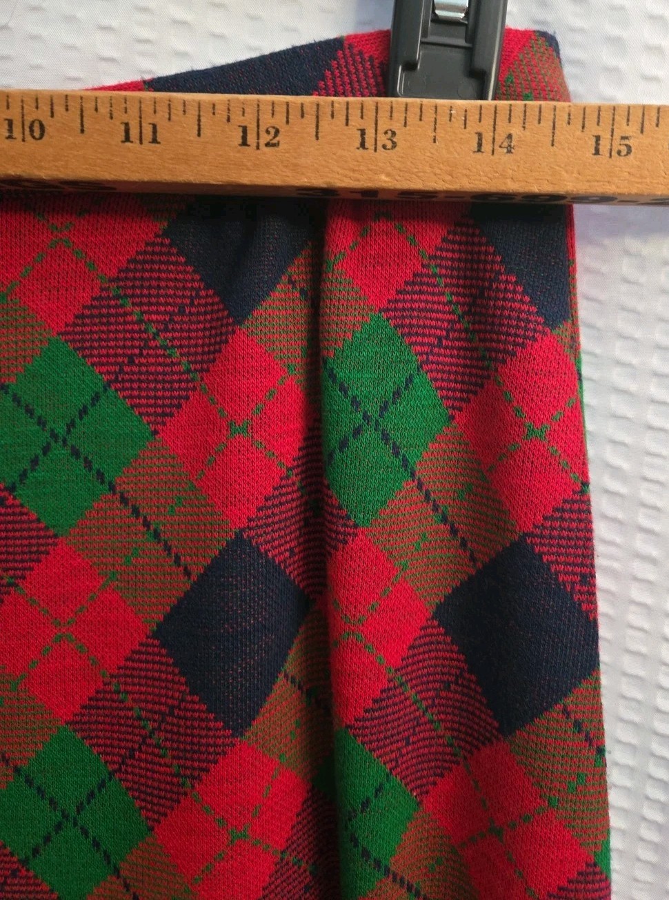 Vtg. Agile Florence Walsh Red Green Blue Plaid Maxi Skirt- 29″ W 39” L Holiday
