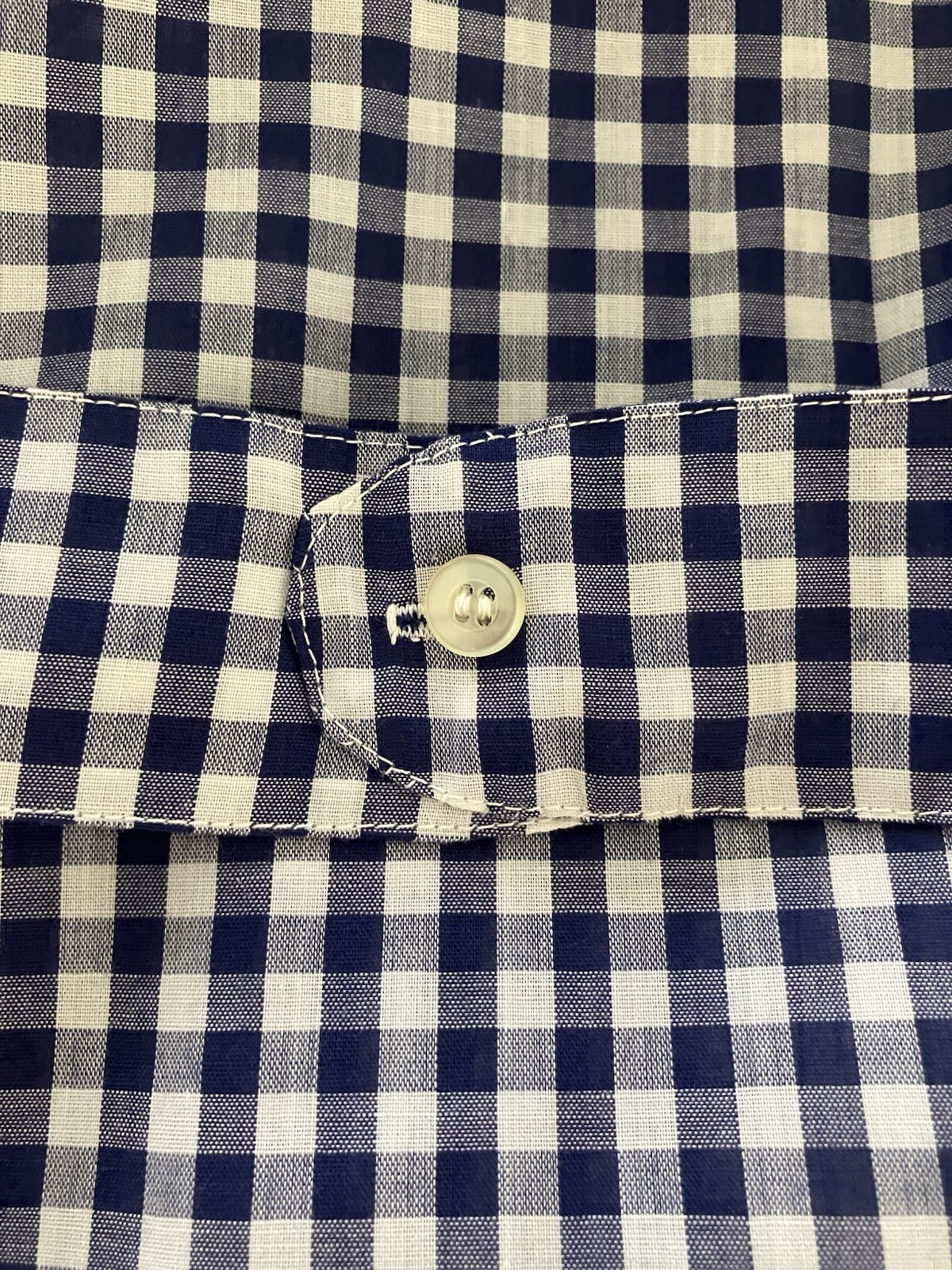 Vintage 50s PLUS SIZE Gingham Waitress Uniform Dress Front Zip 1/2 Belt 46-42-46