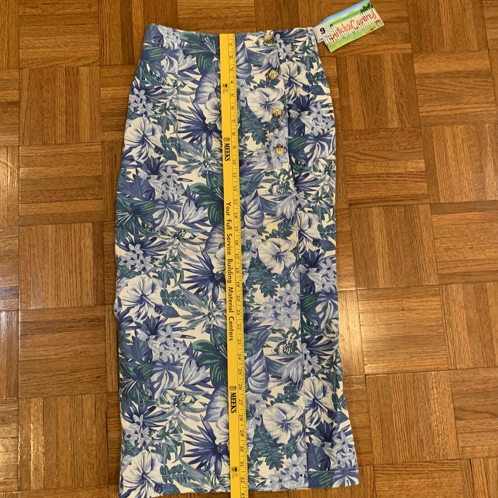 Vintage NWT Gotcha Covered Blue Floral Wrap Skirt 6 Cottagecore Y2K Resortcore
