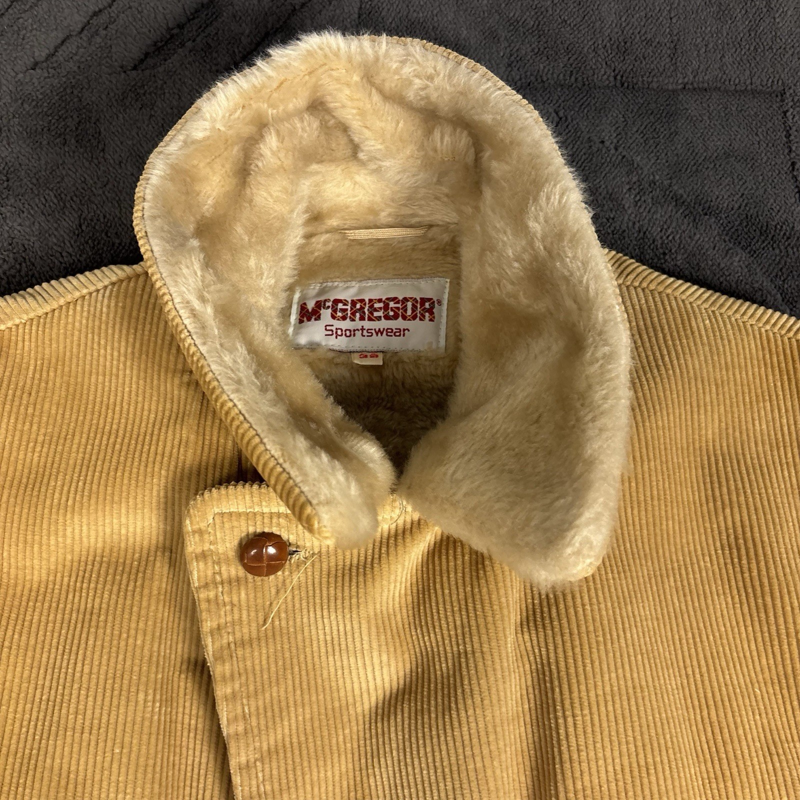 Vintage 1970s McGregor Corduroy Button Up Long Coat Women’s Size 38 USA Retro
