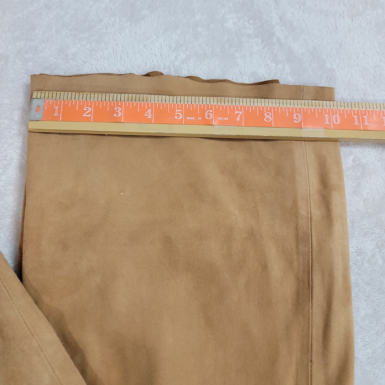 Vintage Lillie Rubin Pant Womens 10 Tan 100% Goat Suede High Rise Bell Bottom