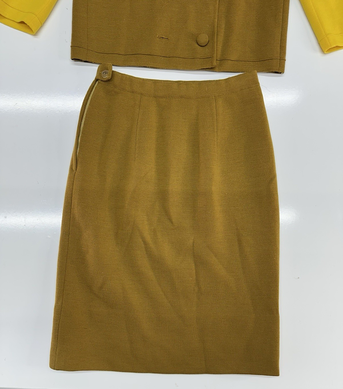 VTG 1950-60s GiBi Italian Hand Loomed Wool Knit Skirt Jacket Set / Women’s XS/S
