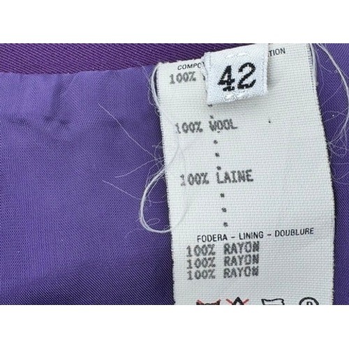 Gianni Versace Couture Mini Skirt Women 42 Purple Wool Crystal Vintage Italy