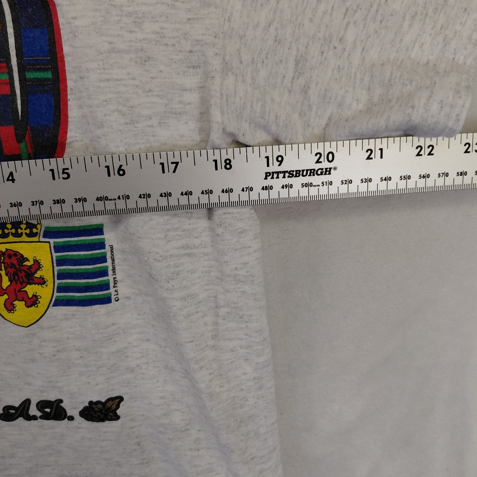 Vintage Le Pays International Scotland Graphic T-Shirt Gray Large Made in USA