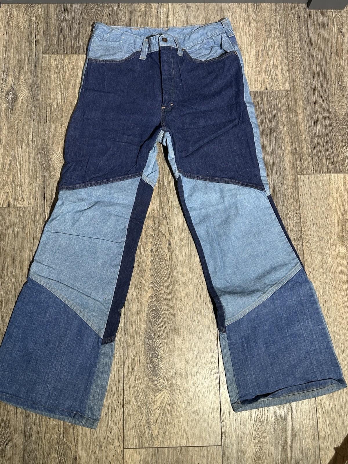 Bell Bottom Jeans Women 70s Retro Blue Multiple Denim Shades
