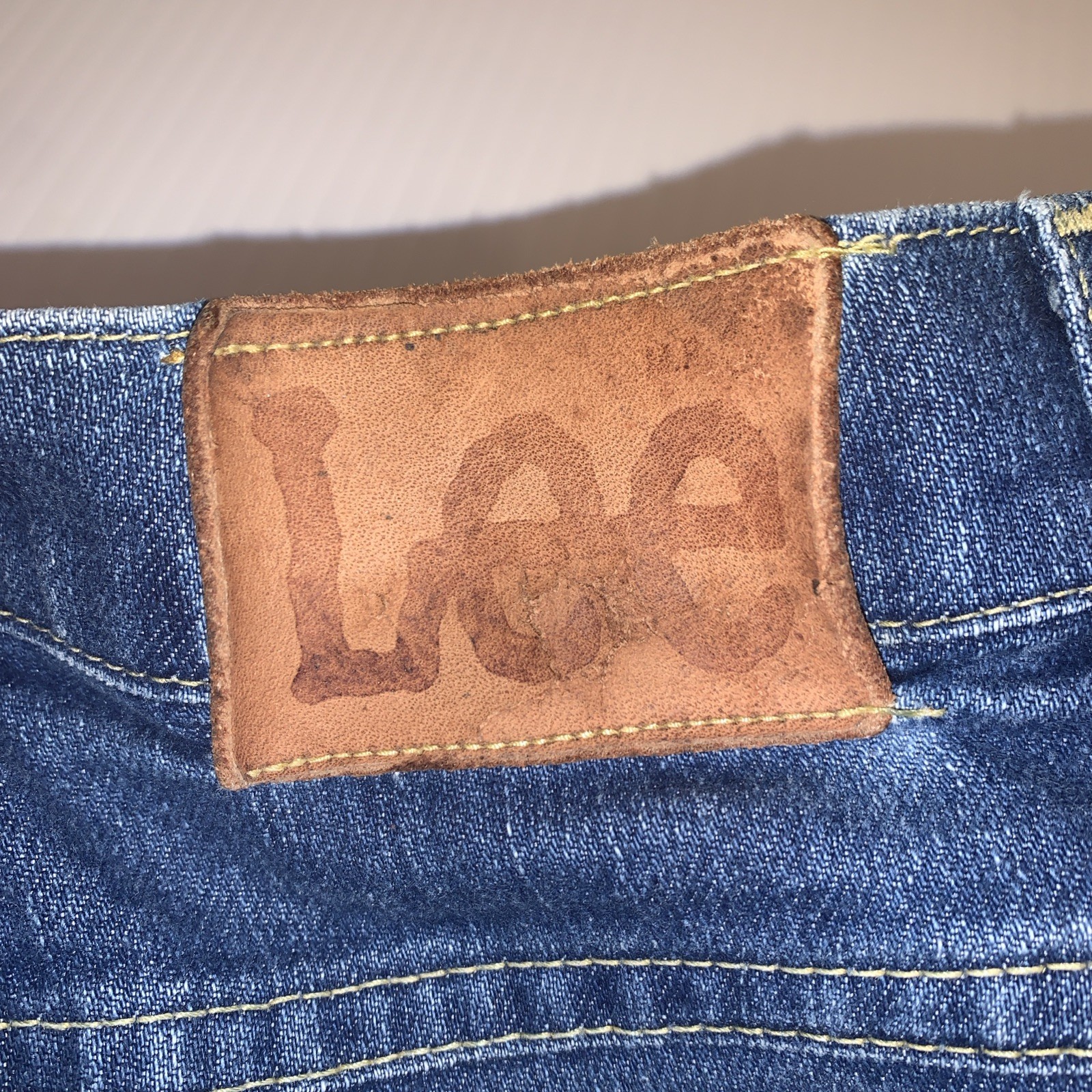 2-Vtg Juniors USA LEE Jeans Size 12 High Waist Straight Creased Leg Dark Blu Tag