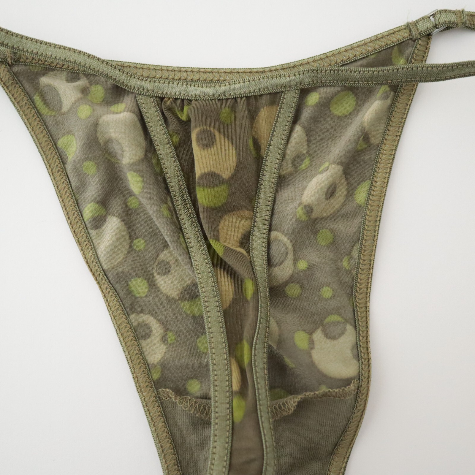 VTG Victoria’s Secret Y2K Semi-Sheer Silky Thong V-String Panty SMALL