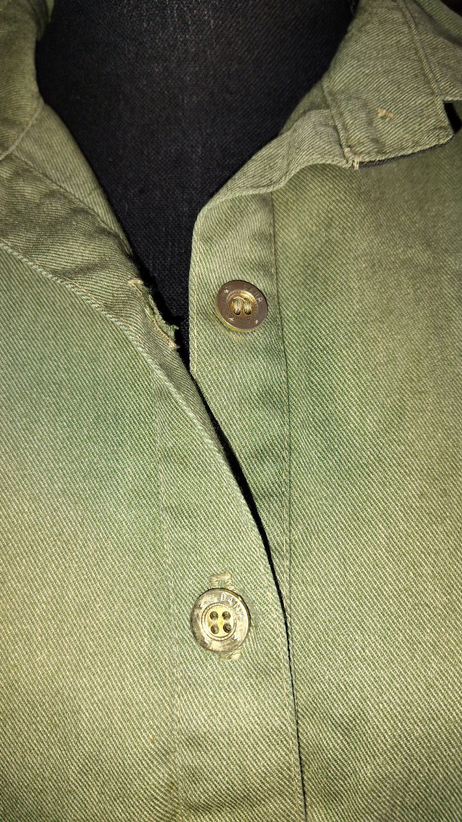 Vintage 1940’s Dana’s Green Military Utility Midi Dress Super Rare