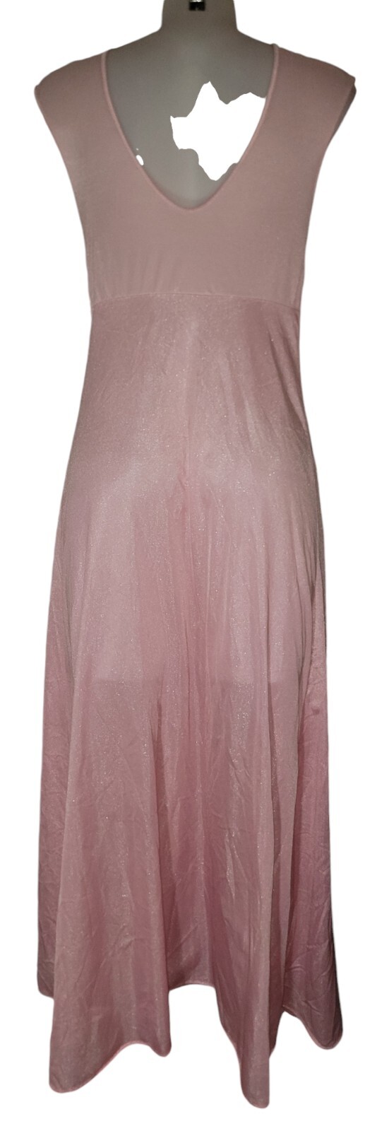 Vtg Womens Victorian Pink Lace Sheer Kawaii Coquette Fairycore Maxi Dress Sz M
