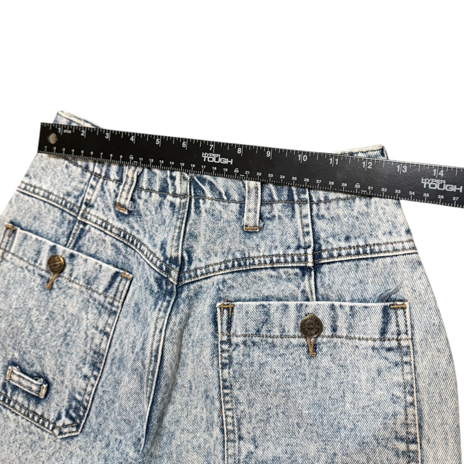Vintage 80s 90s Lawman Acid Wash Pleated High Rise Mom Jeans Tapered Leg Sz 7