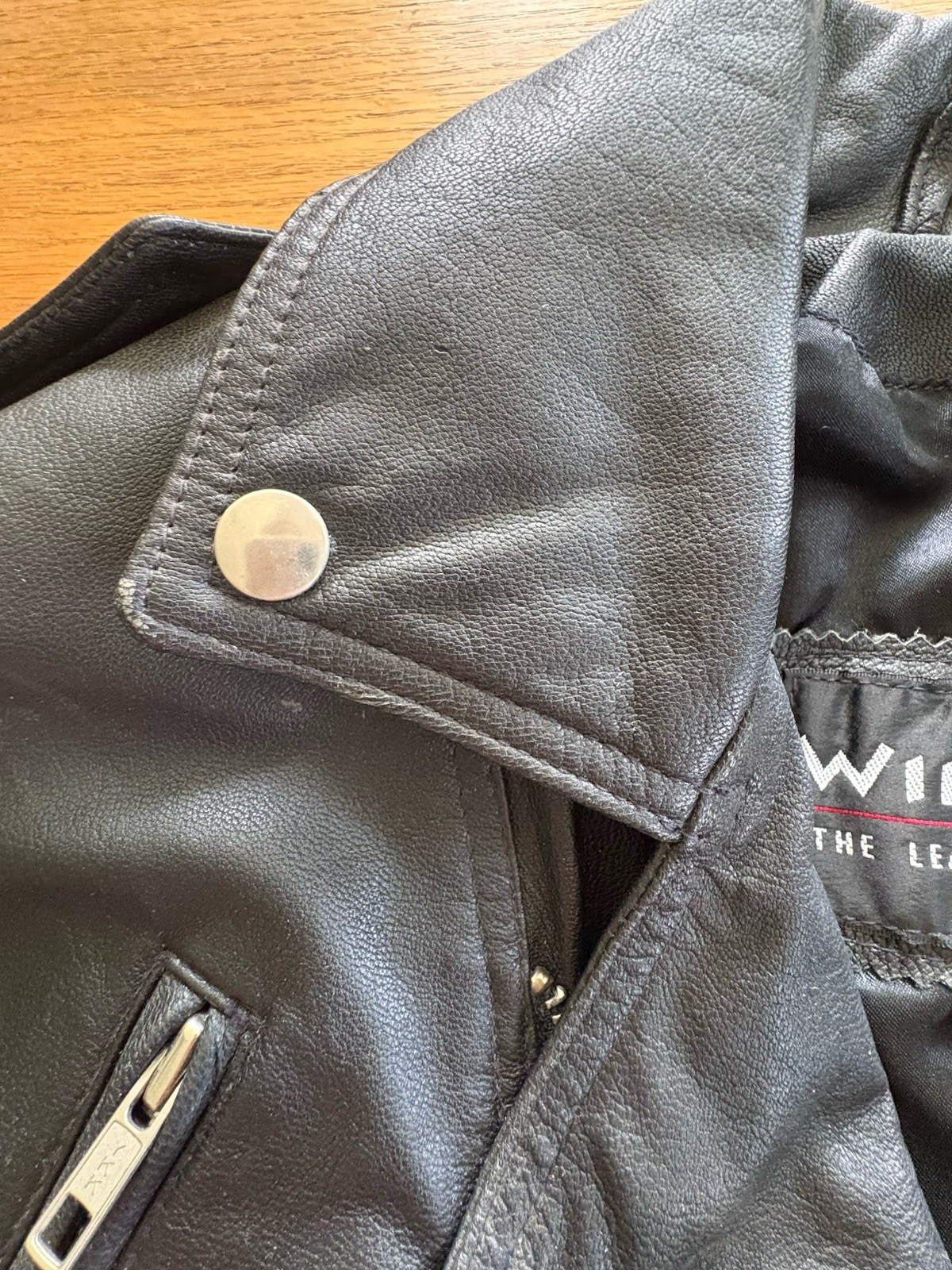 Vtg Wilson’s Leather Moto Jacket Cropped XS Biker Motorcycle 90s Punk Grunge Wmn