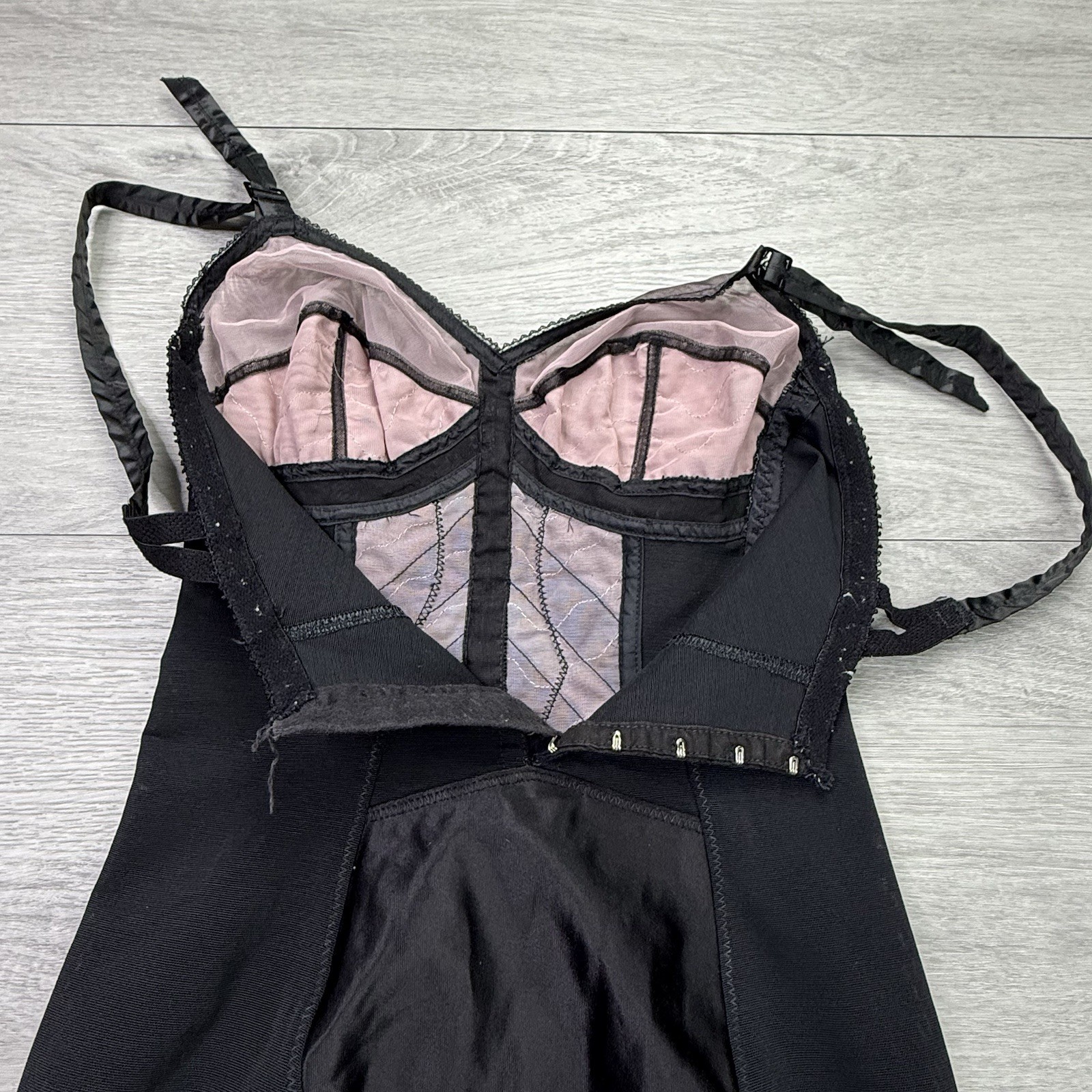 Vintage Contessa Di Roma Open Bottom Corselette Corset Girdle Garter Belts 36C