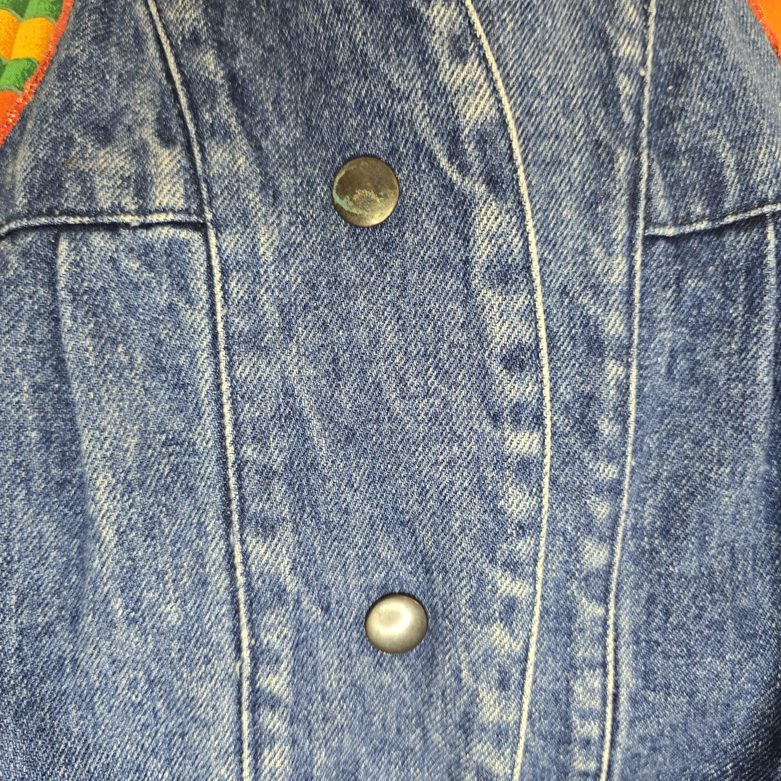 Bramble Lane Vintage Denim Jacket Sz Medium hot air Balloon applique puff paint