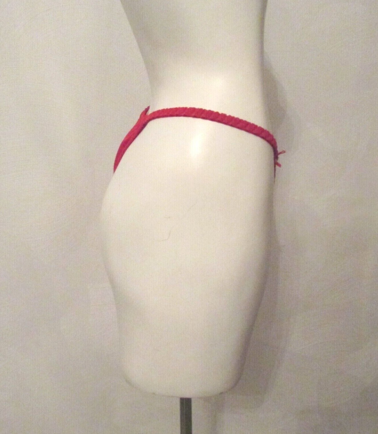 Van Dale Red Ribbed Stretch Nylon Spandex Hipster String Bikini Panties fits S-L