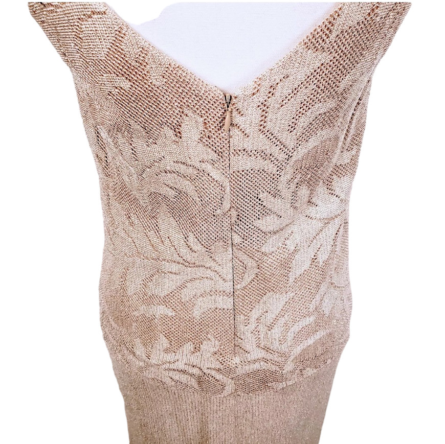 EN FRANCAIS by HUEY WALTZER Cocktail Dress, Gold Vintage Sleeveless Glittery, 8