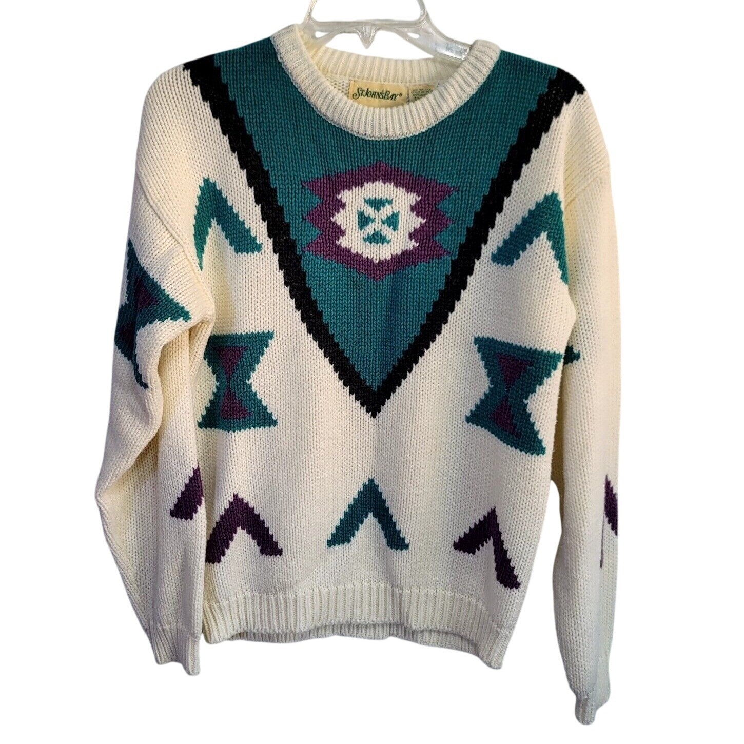 Vintage St Johns Bay Womens S Southwestern Geometric Knit Sweater Indie Sleaze