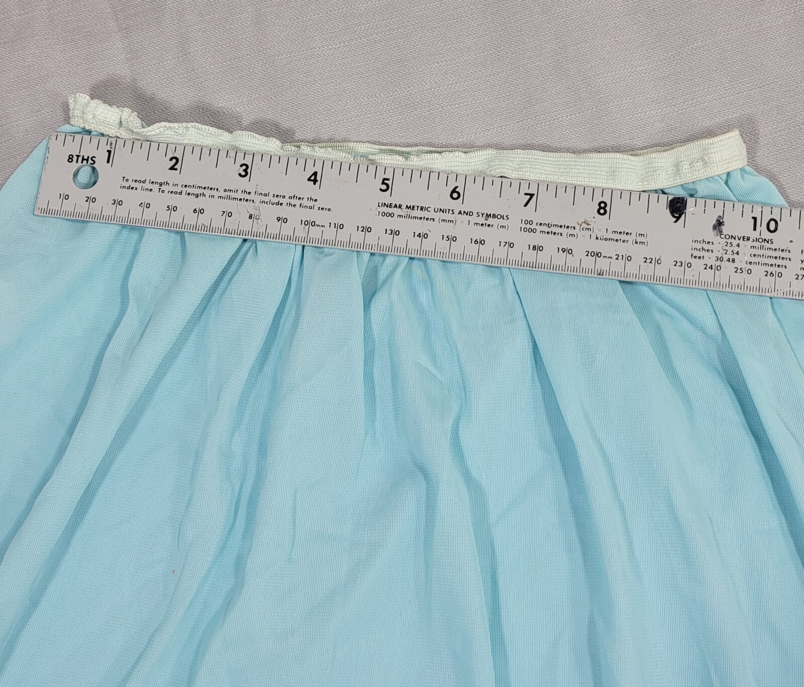 Tiffany BLUE Vintage SILKY Half SLIP Floral Lace NYLON Size Large Loomcraft
