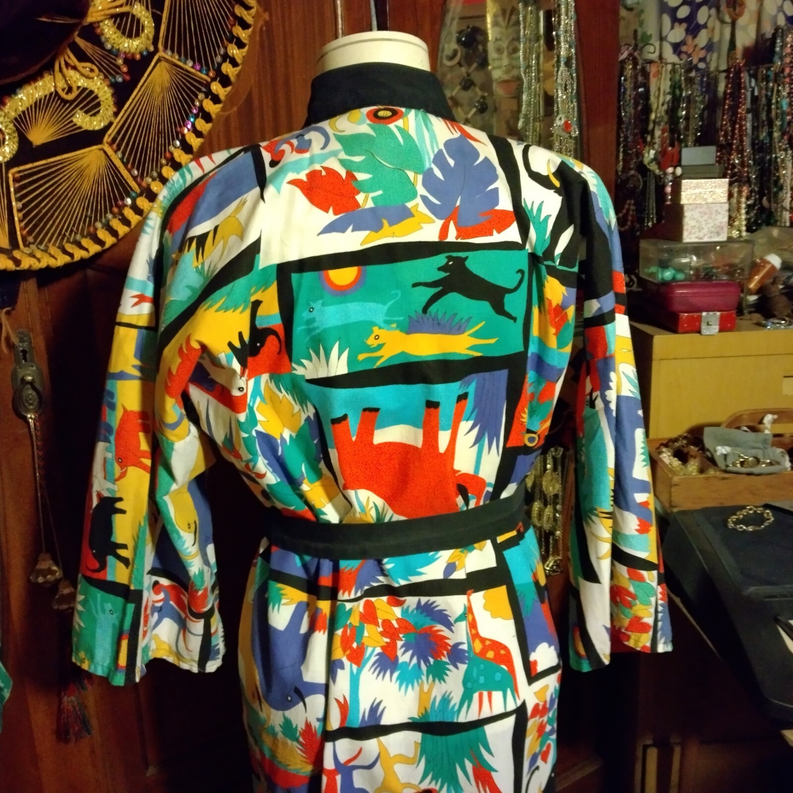 Ruth Norman New York Neiman Marcus wrap around lightweight robe jungle safari