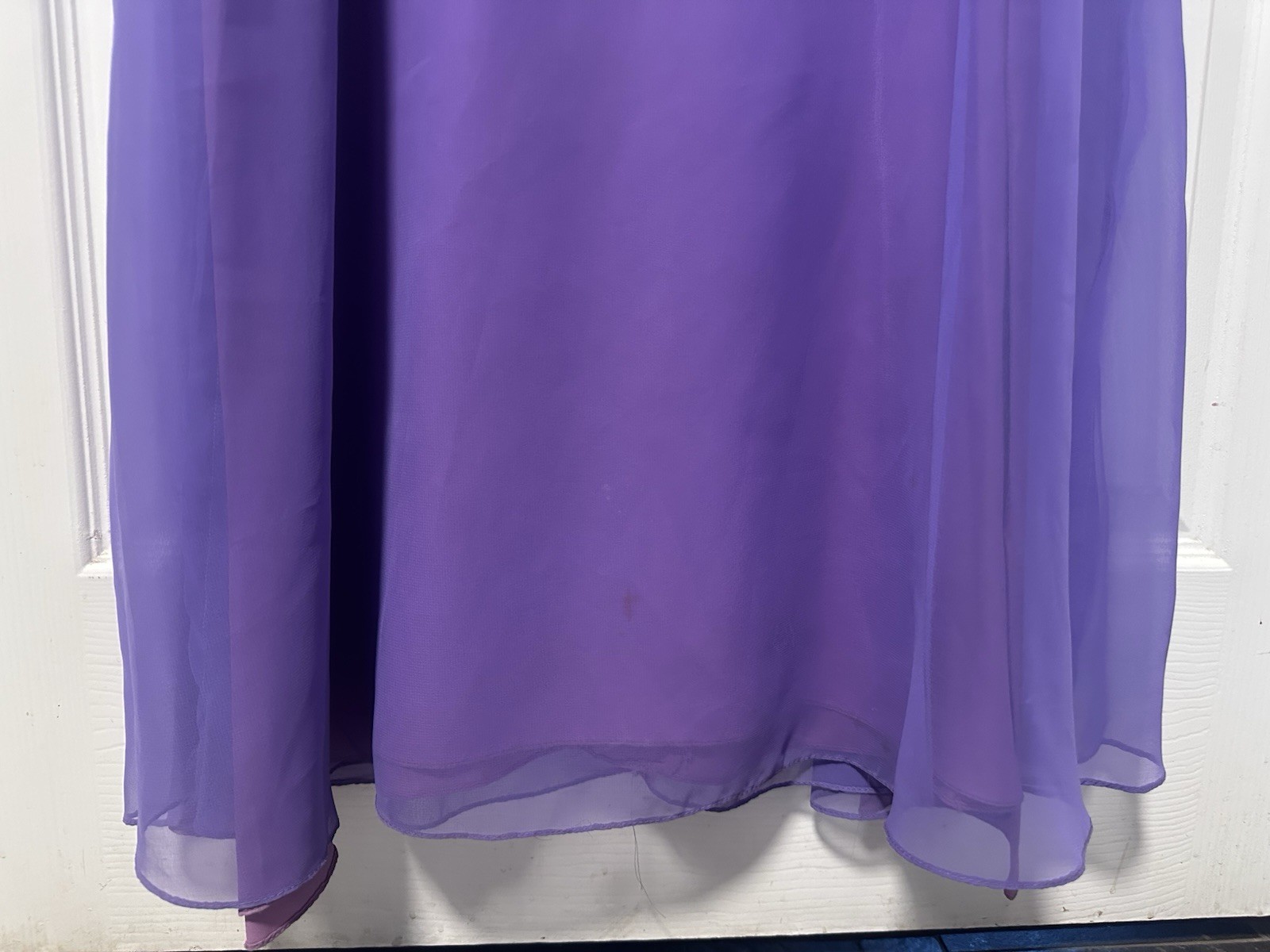 Vintage 1970s 1980s Women’s Lilac Purple Long Formal Dress Gown Size S A Line