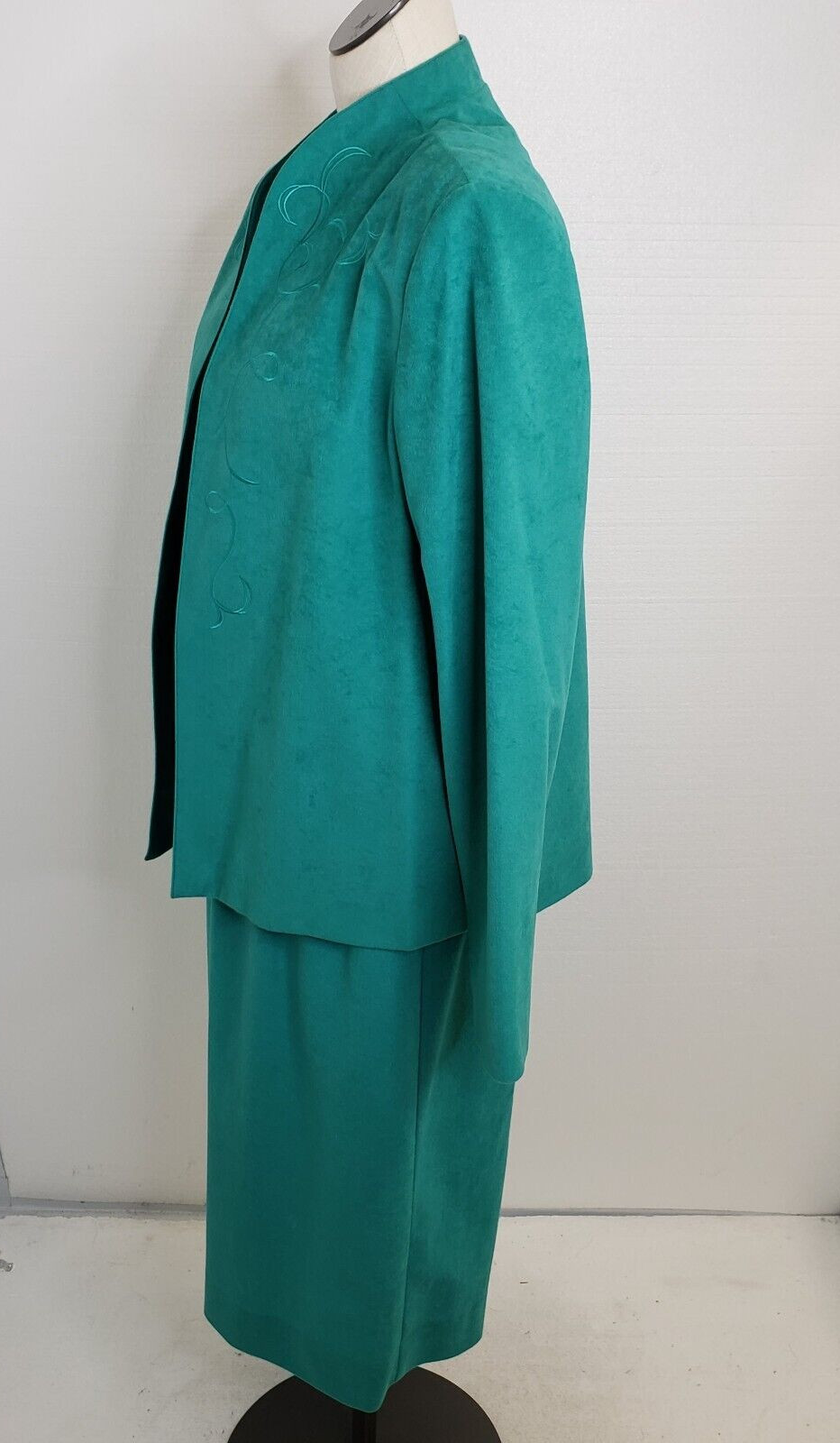 Vintage Willi 2 Pc Jacket/Dress Set With Belt Green Size 14