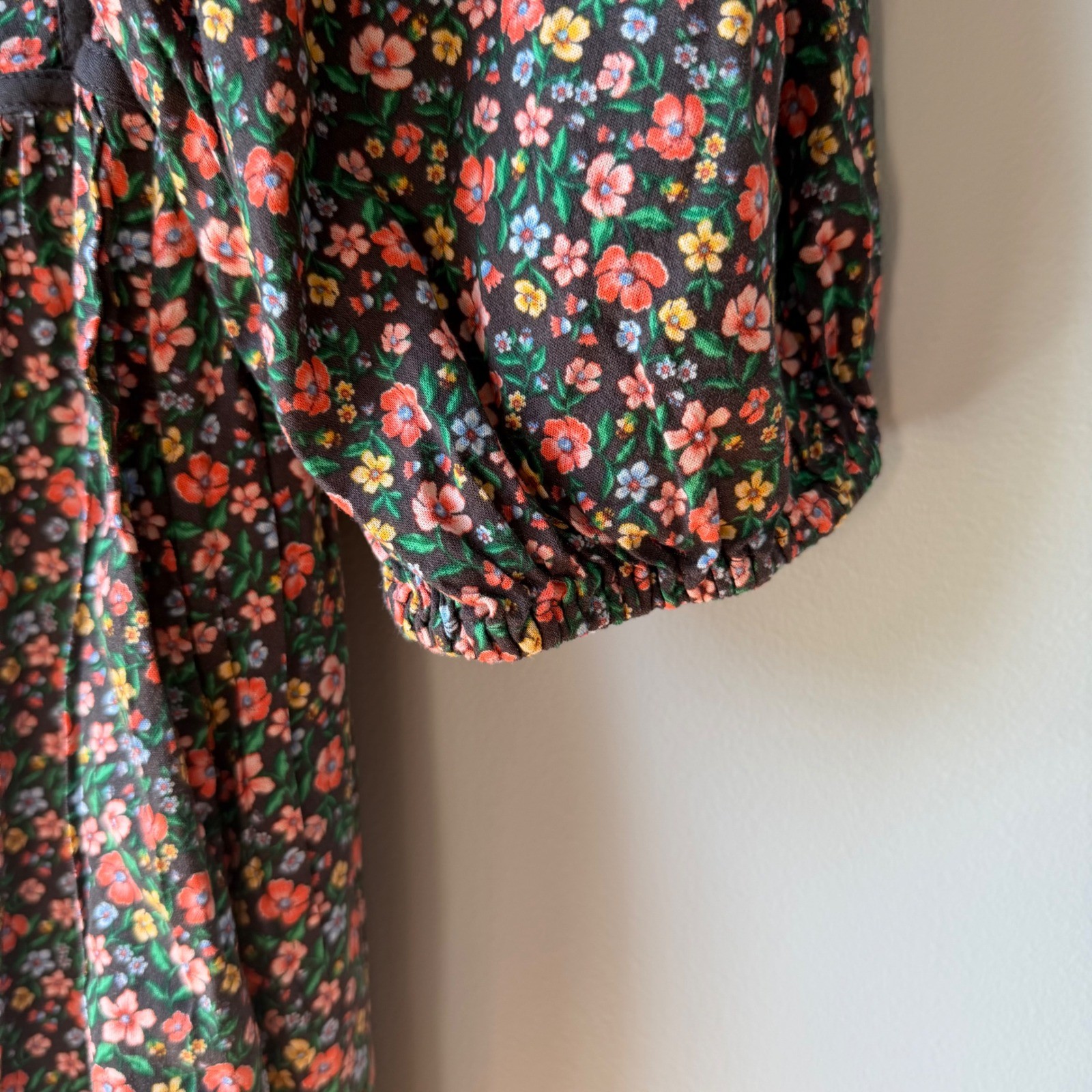 Old Navy Floral Maxi Dress Long Sleeve Tiered Boho Cottage Prairie XL TALL NWT