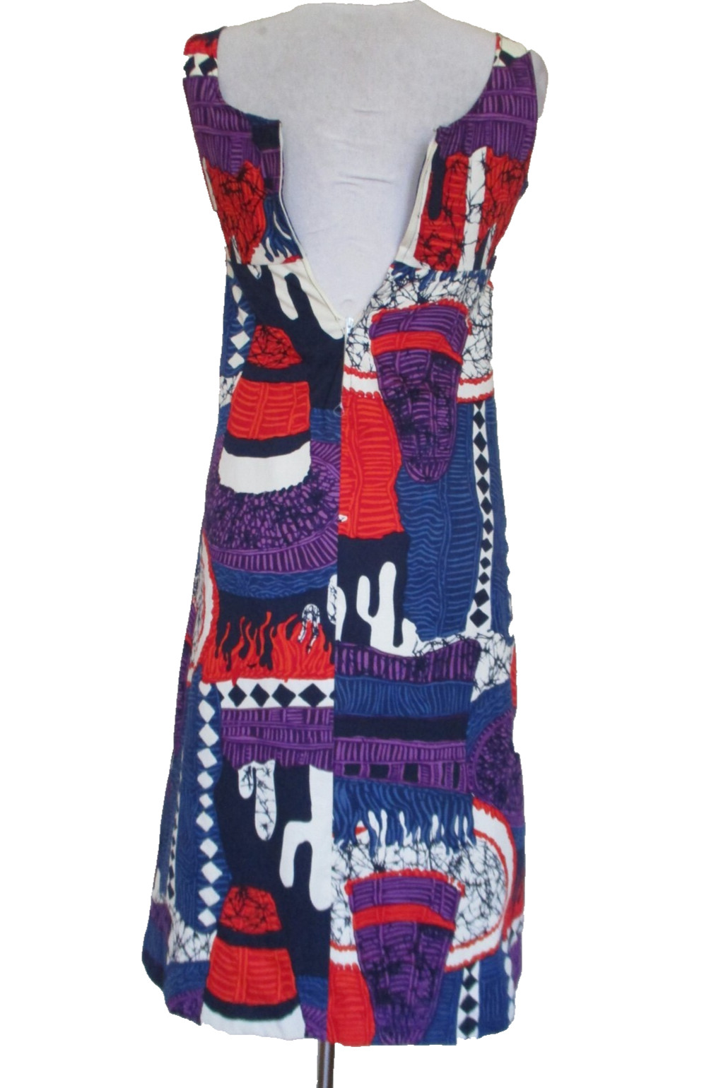 Vintage Mexican Dress XS/S Women Sombrero & Cactus Print Sleeveless