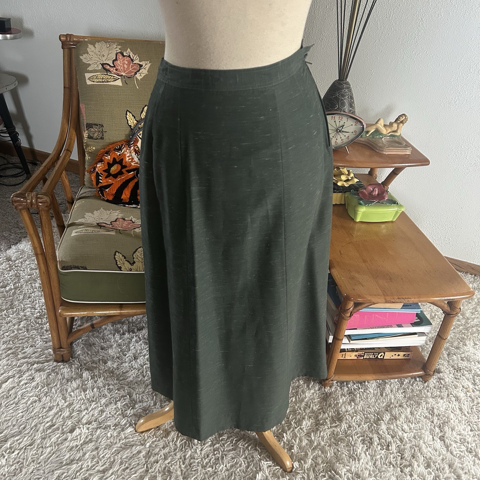 Vintage 1940s Suit Set | 1950s | Jacket | Skirt | Green | S M | 40s | 50s