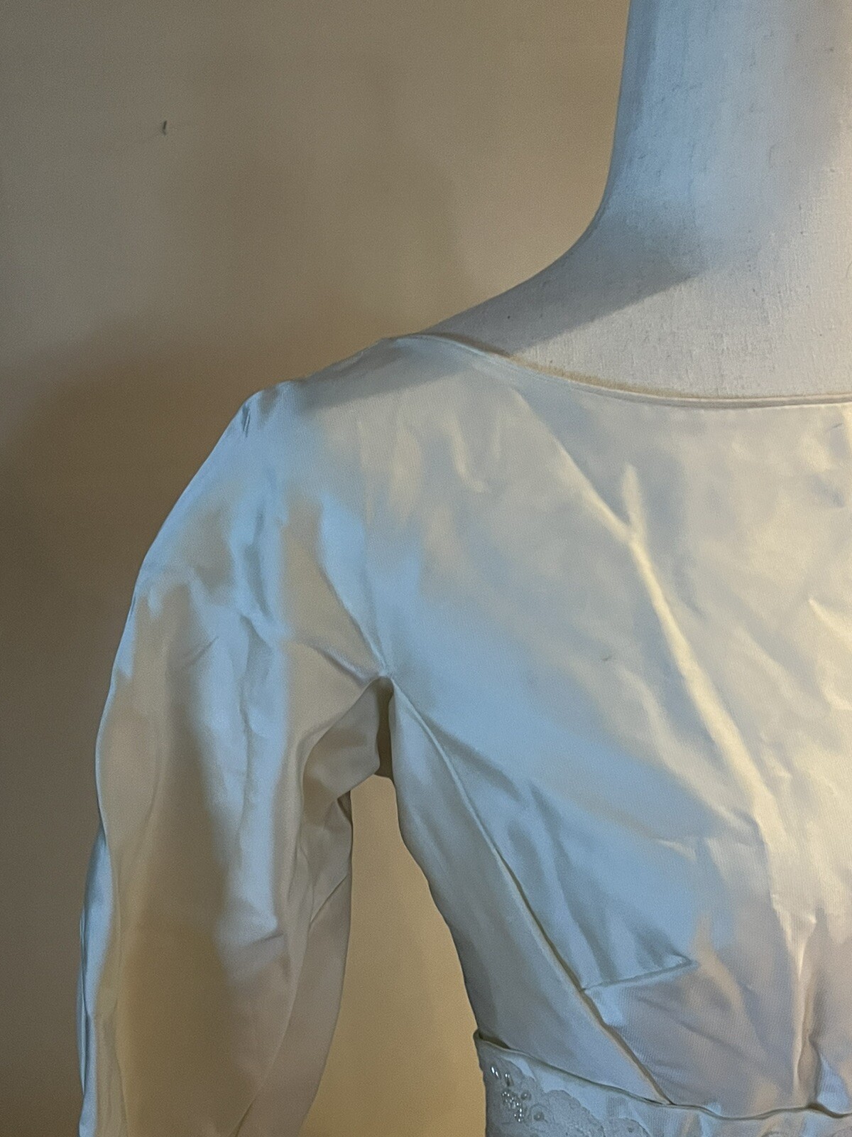 Vintage Alfred Angelo Edythe Vincent 1940-1950’s Taffeta And Lace Wedding Dress