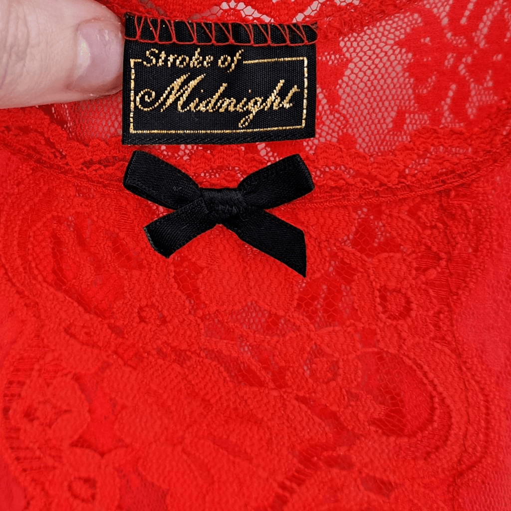 Stroke of Midnight Vintage 80s Gothic Vamp Lingerie size Small