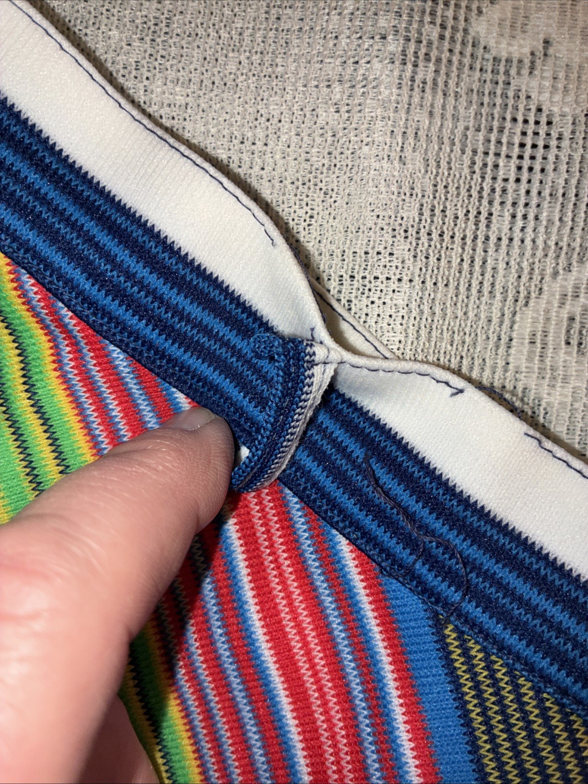 Vintage 70s Tomboy of California? Retro Rainbow Stripe A Line Mini Skirt