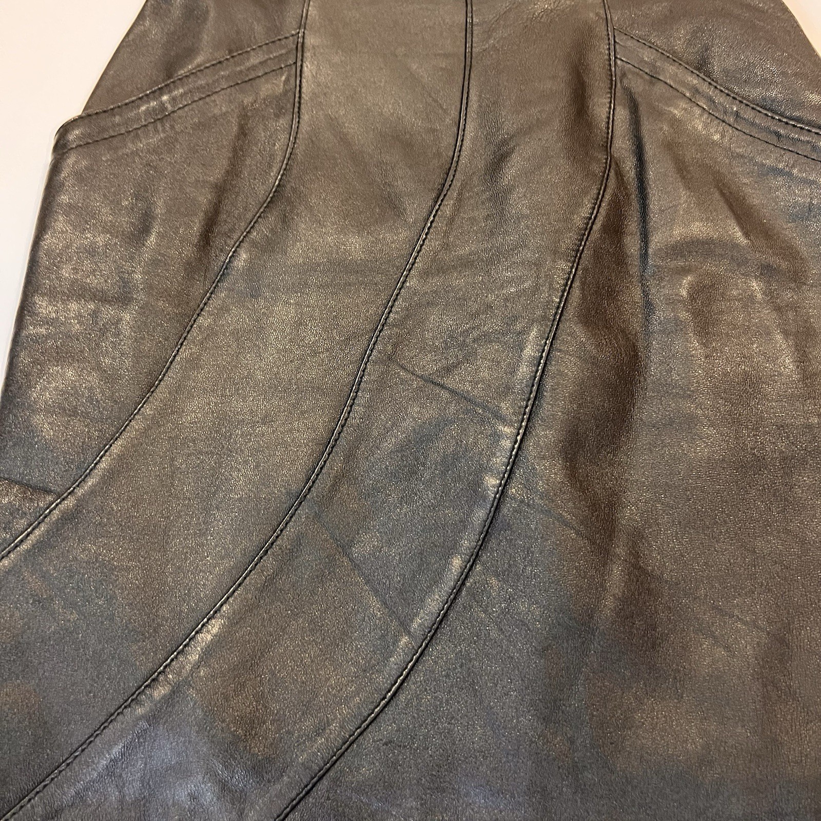 Vintage Giorgio Saint Angel Leather Pencil Skirt 6 Dinkie Tang High Waisted 80s
