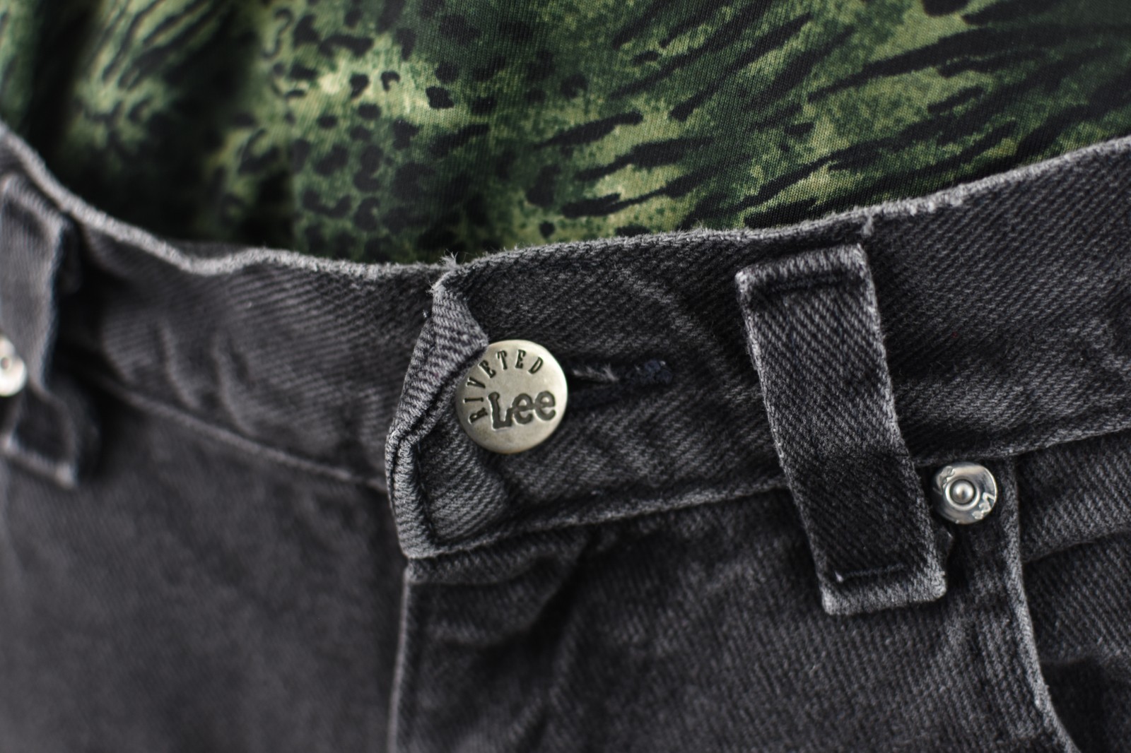 Vintage Lee Riveted Faded Black Back Buckle Jeans, Women’s 30×28