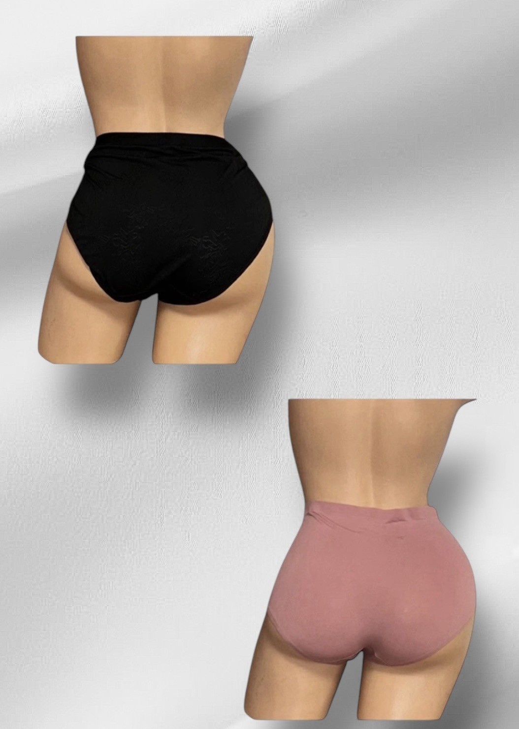 Lot of 2 Prima Valentina Pink Smooth & International Intimates Black Panties