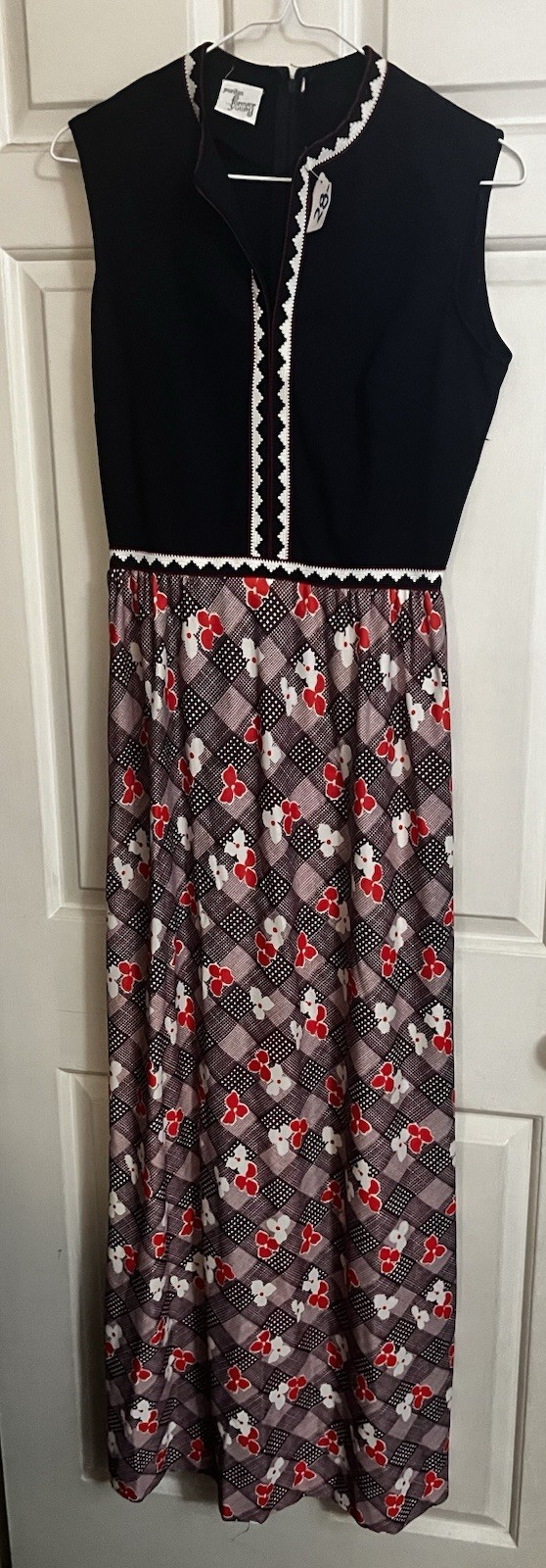 Vintage Puritan Forever Young 70’s Maxi Dress Floral Mod Boho Sleeveless Small