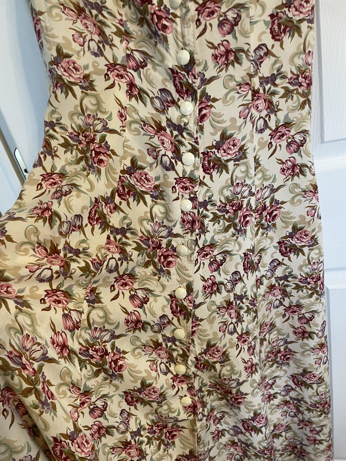 Joni Blair Vtg Late 1980’s Floral Maxi Dress Size 10 Cottagecore Prairie Boho